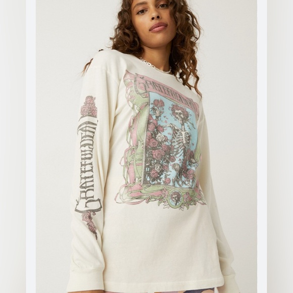 Daydreamer Tops - 💀Daydreamer Grateful Dead Oxford Circle Oversized Long Sleeve